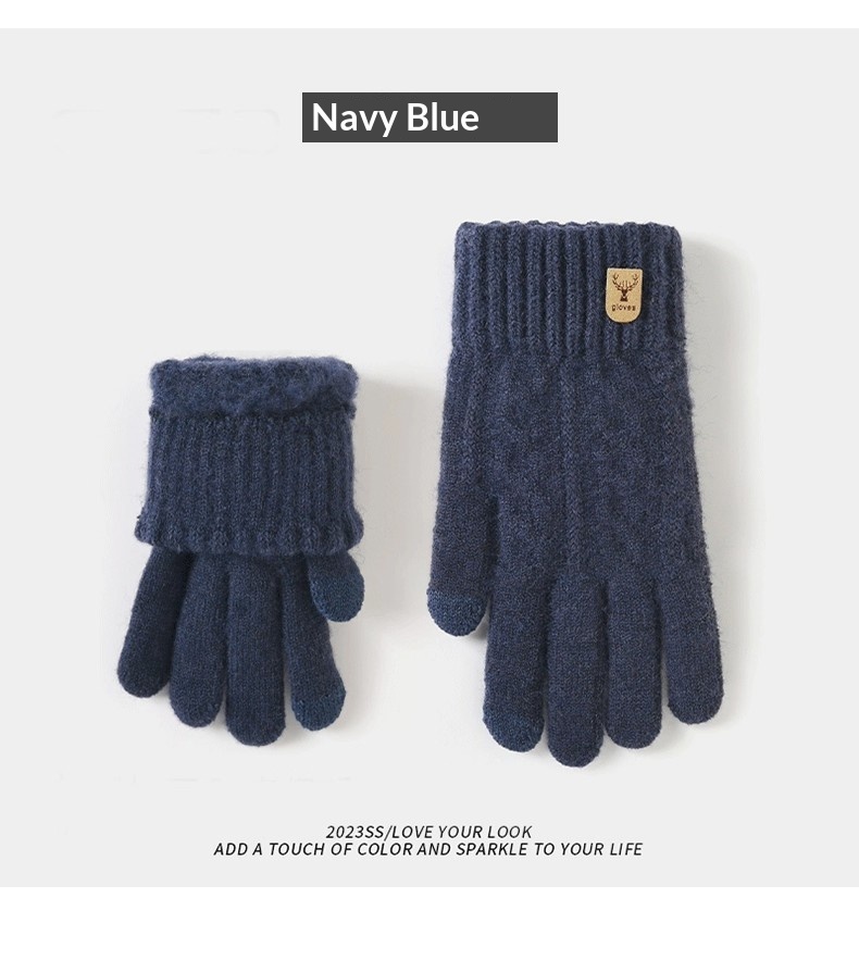 Guanti invernali caldi per touchscreen, foderati in pile, spessi, antiscivolo, per guida e ciclismo, antifreddo, lavorati a maglia, da uomo, protezione dal freddo_voghion.com