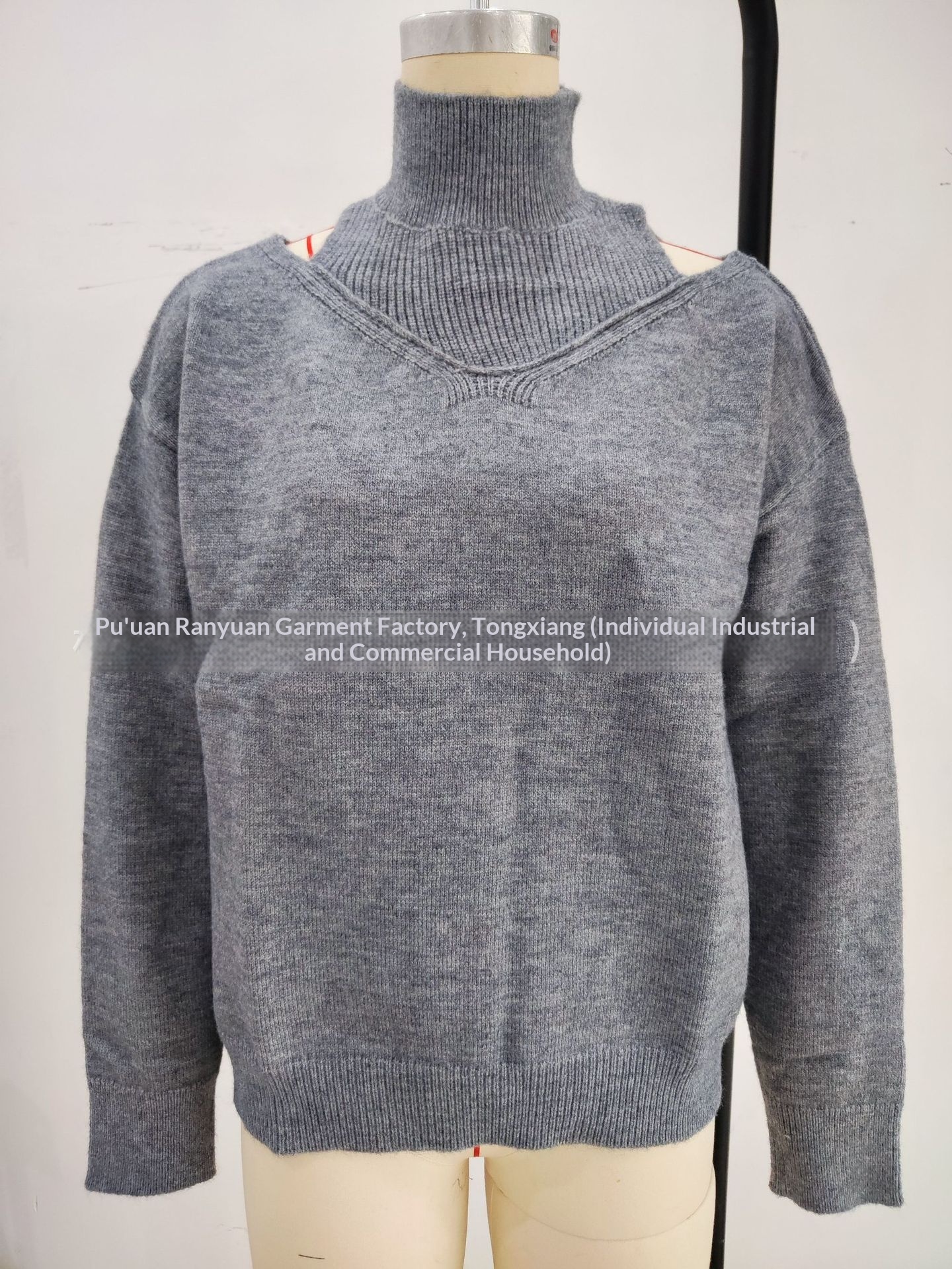 ChicShe ChicShe Autumn Winter Cross-Border European And American Women's Knitted Export Off-Shoulder Half Turtleneck Solid Color_voghion.com