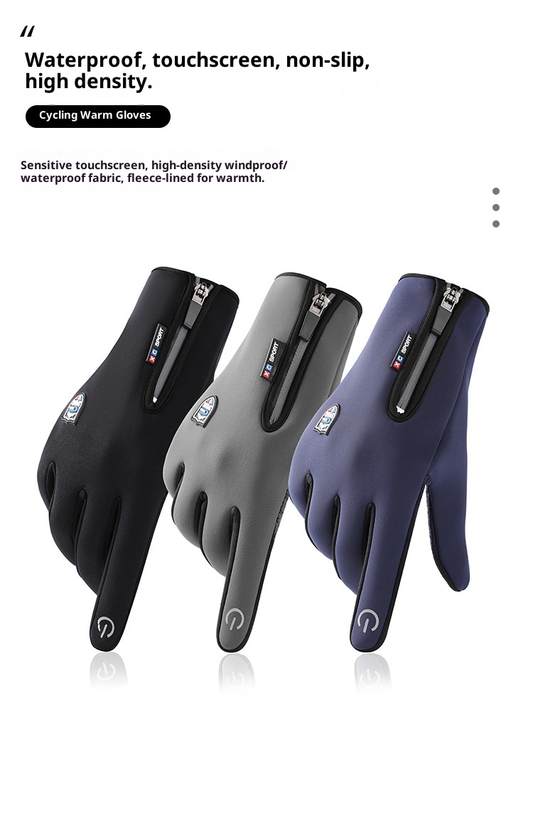 boy Boy Boy Winter Cycling For Delivery, Fishing, Water-Resistant, Outdoor Windproof, Touchscreen, Men's Thermal, Fleece-Lined,_voghion.com