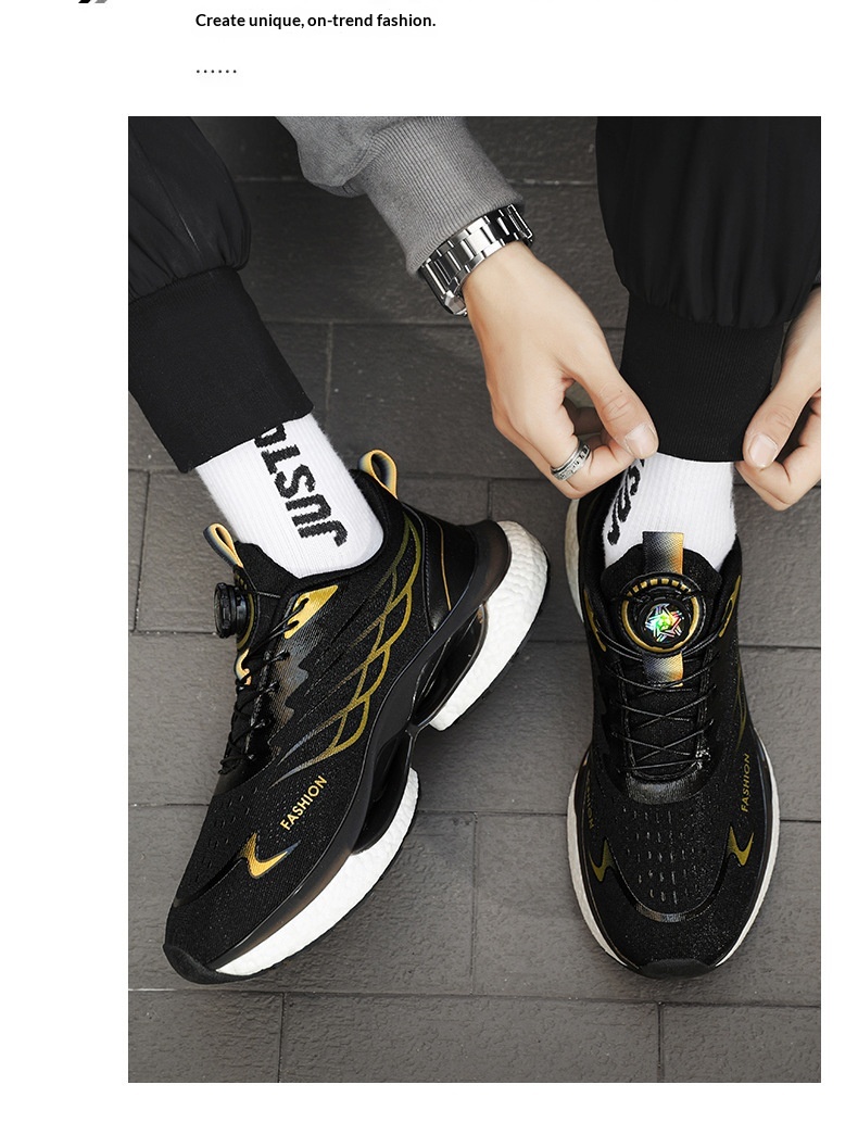 Zees 2024 Nuove scarpe da corsa con bottoni rotanti, estive, traspiranti, suola spessa, ammortizzanti, stile popcorn, da uomo_voghion.com