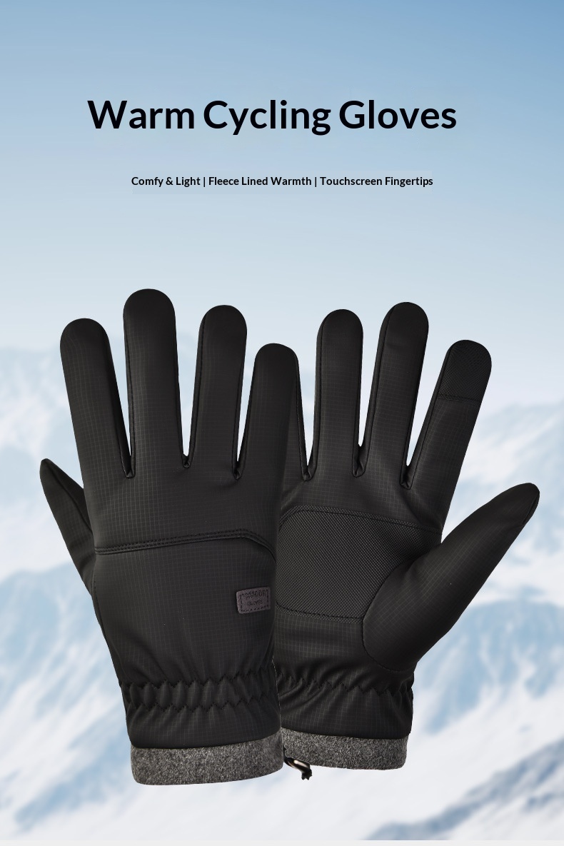boy Boy Boy Winter Warm Thickened And Fleece-Lined Men's Cycling Running Windproof Water-Resistant Touchscreen Gloves Outdoor Sports_voghion.com