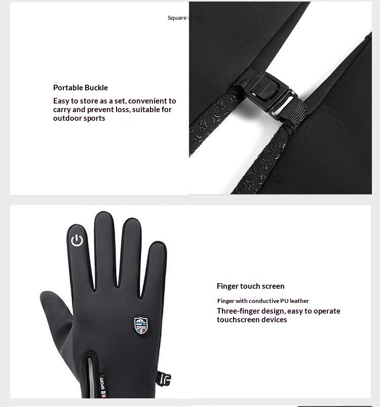 Guanti da ciclismo invernali da uomo, touchscreen, caldi, in pile, antivento, per sci, equitazione, all'aperto, fornitura di fabbrica_voghion.com