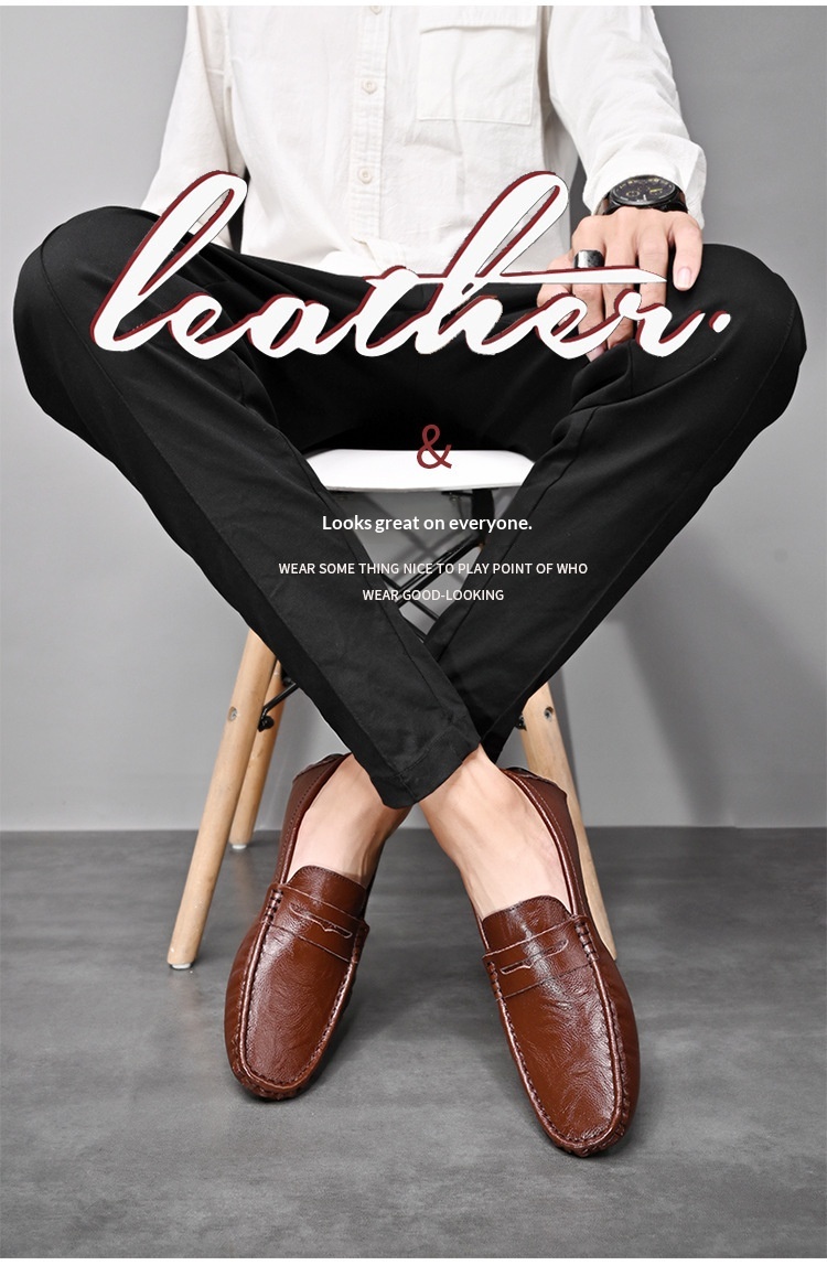 Voyage Voyage 2024 New Fashion British Style Men's Loafers Trendy Lightweight Casual Leather Versatile Slip-On Shoes_voghion.com