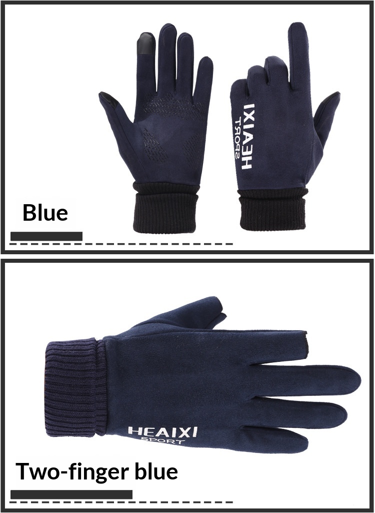 Guanti in pelle scamosciata Boy Boy per uomo e donna, per coppie, autunno inverno, caldi, foderati in pile, spessi, touchscreen, antiscivolo, per sport all'aria aperta_voghion.com