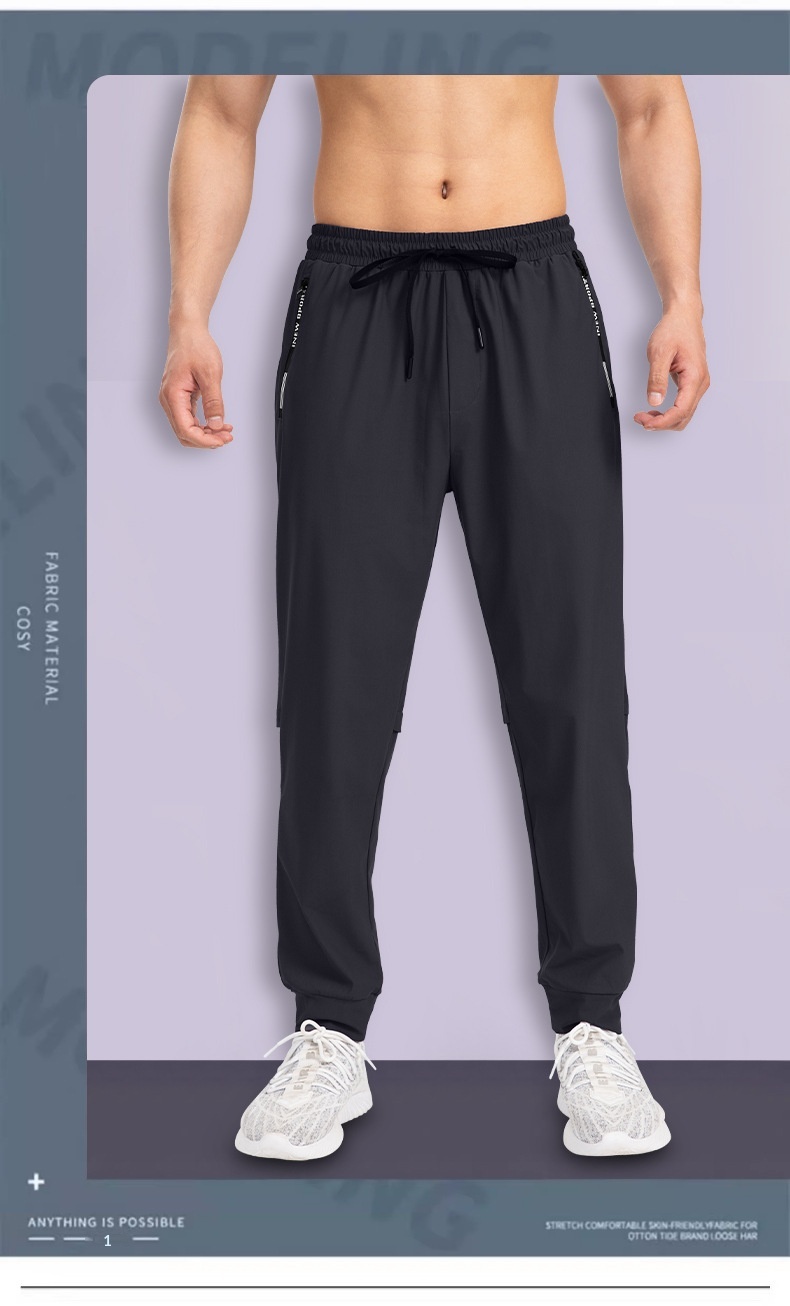 ragazzo 2025 Nuovo Ice Silk Uomo Sottile Casual Traspirante Elastico Sportivo Estate Pantaloni da jogging larghi Pantaloni lunghi ad asciugatura rapida_voghion.com