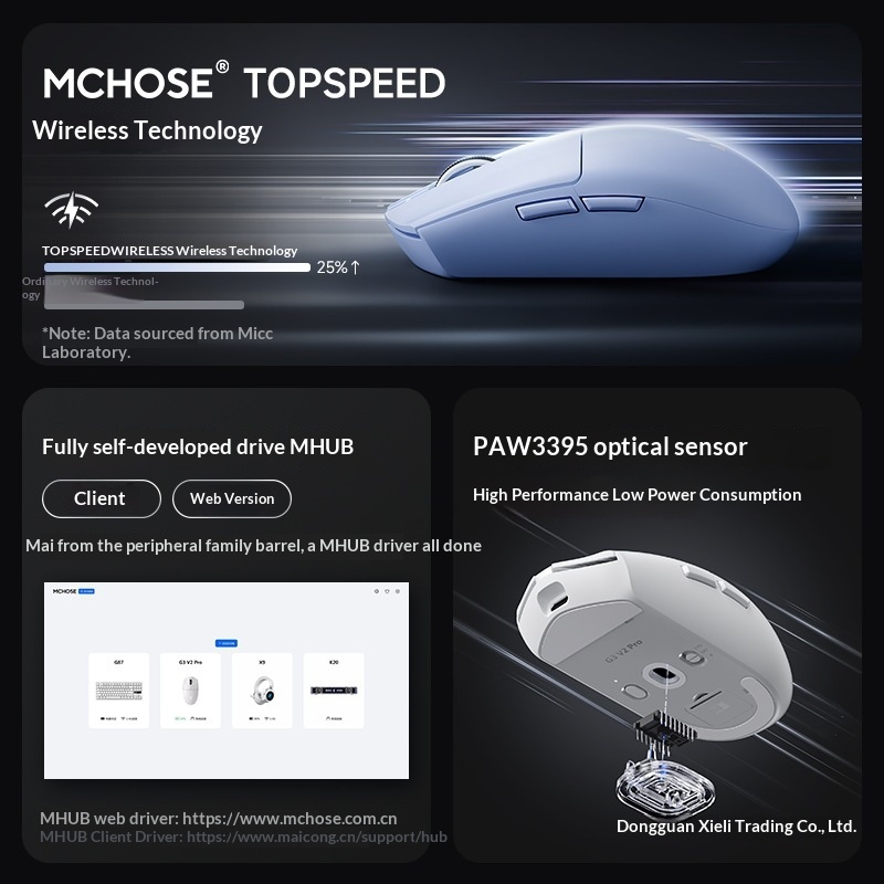 Digitex Digitex MCHOSE G3 V2 Wireless Mouse Gaming Computer Office Rechargeable Three-Mode Bluetooth Wired 3395_voghion.com
