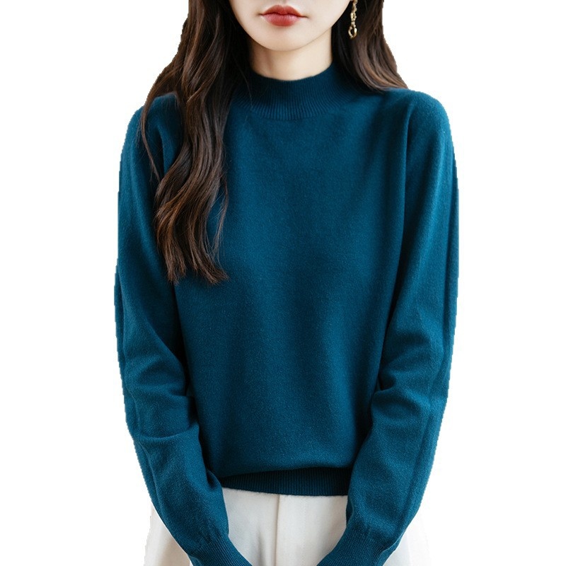 ChicShe ChicShe Half Turtleneck Knitted Sweater Women, Short Style, Autumn And Winter New Pullover, Long Sleeve Top, Andy Velvet Base_voghion.com