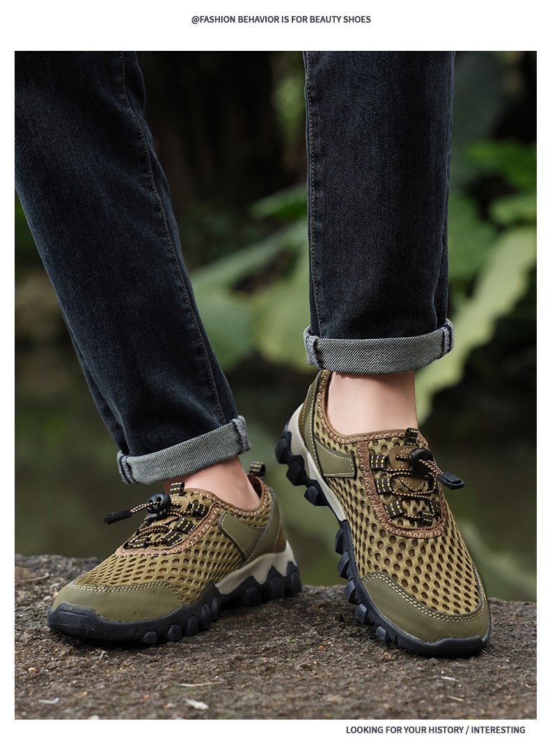 Zees Summer Breathable Men's Trekking Water Plus Size Shoes_voghion.com
