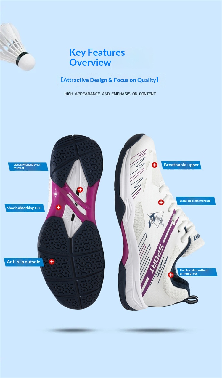 Chaussures de badminton de compétition Zees pour hommes et femmes, antidérapantes, pour l'entraînement et le tennis de table._voghion.com