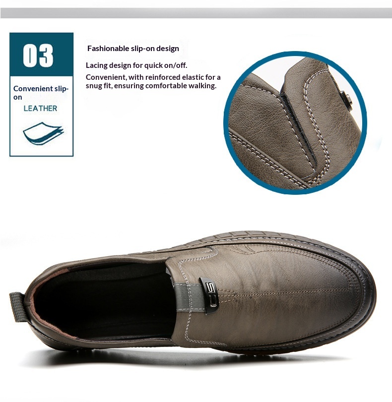 Voyage Voyage New Leather Cowhide Business Loafers Casual Men's Soft Sole Non-Slip Lazy Shoes_voghion.com
