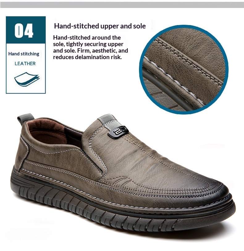 Voyage Voyage New Leather Cowhide Business Loafers Casual Men's Soft Sole Non-Slip Lazy Shoes_voghion.com