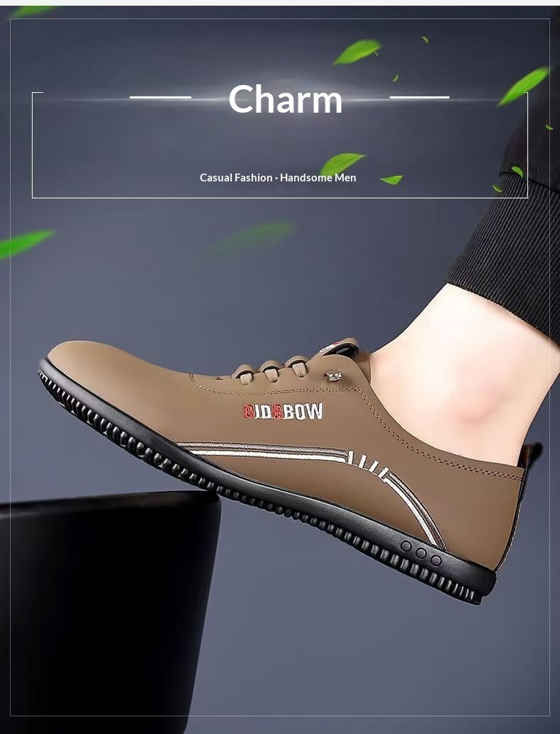 Voyage Voyage Men's Leather British Style Breathable Soft Sole Casual Flat Slip-On Lazy Shoes Trendy Loafers_voghion.com