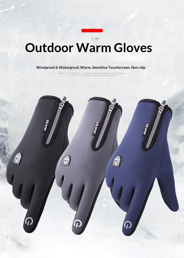 Guanti da ciclismo invernali da uomo, touchscreen, caldi, in pile, antivento, per sci, equitazione, all'aperto, fornitura di fabbrica_voghion.com