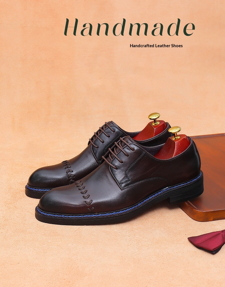 Voyage Hochwertige, handgefertigte Herren-Schnürschuhe aus Rindsleder – elegante Derby-Schuhe mit drei Gelenken_voghion.com