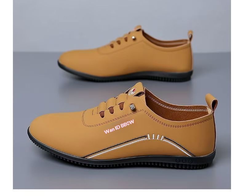 Voyage Voyage Men's Leather British Style Breathable Soft Sole Casual Flat Slip-On Lazy Shoes Trendy Loafers_voghion.com