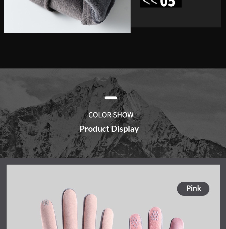 boy Boy Boy Warm Women's New Fleece-Lined Winter Water-Resistant Windproof Non-Slip Touchscreen Outdoor Sports Cycling Gloves_voghion.com