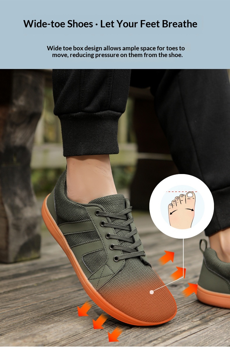 Zees Wide Toe Spring New Men And Women Comfortable Walking Breathable Soft Sole Couple Fly Knit Flat Foot Casual Sports Shoes_voghion.com