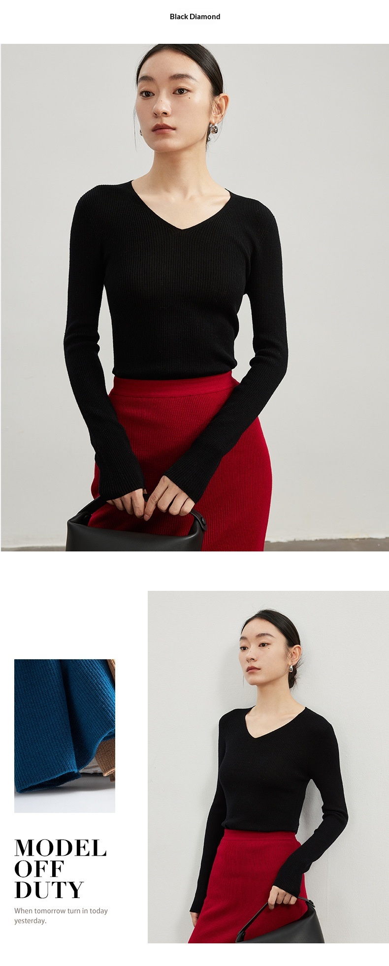 ChicShe ChicShe Xin Ao Pull tricoté sans couture en laine fine 100 % pour femme, taille 25, début d'automne, col roulé._voghion.com