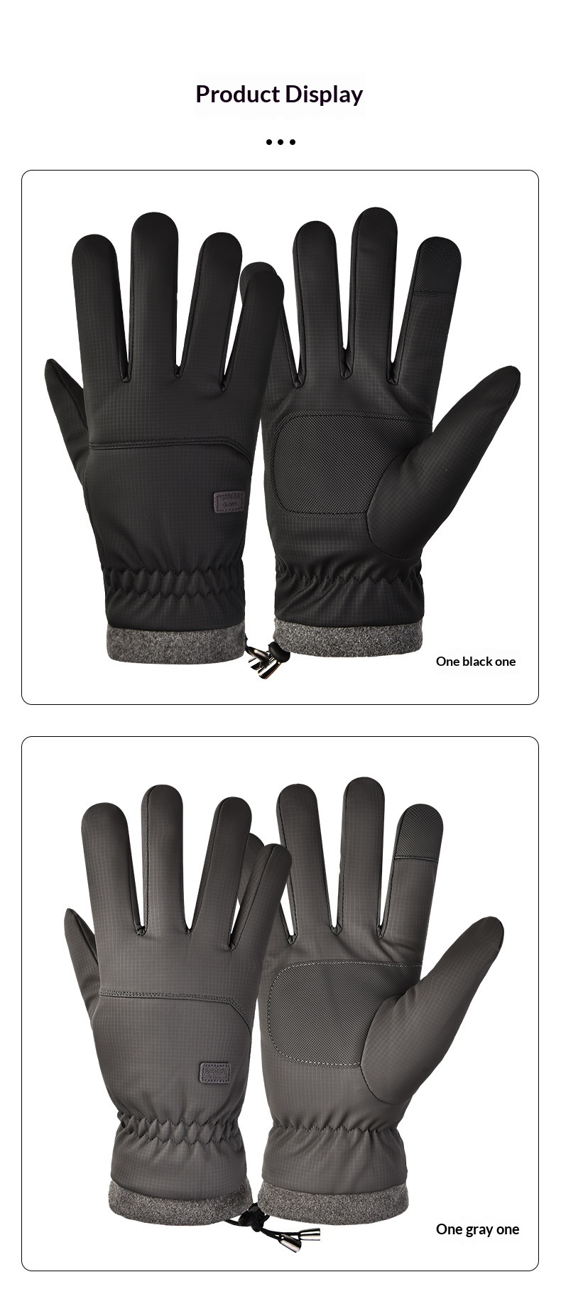 boy Boy Boy Winter Warm Thickened And Fleece-Lined Men's Cycling Running Windproof Water-Resistant Touchscreen Gloves Outdoor Sports_voghion.com