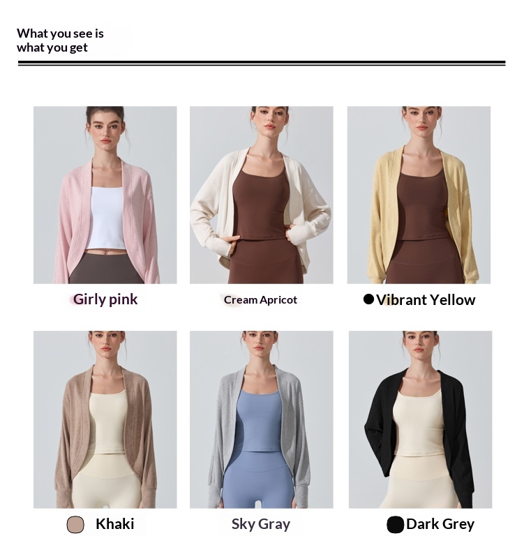 ChicShe Europäisches und amerikanisches Cross-Border Langarm-Cover-Up Hautfreundliches Atmungsaktives Pilates Fitness Yoga Top Herbst Winter_voghion.com