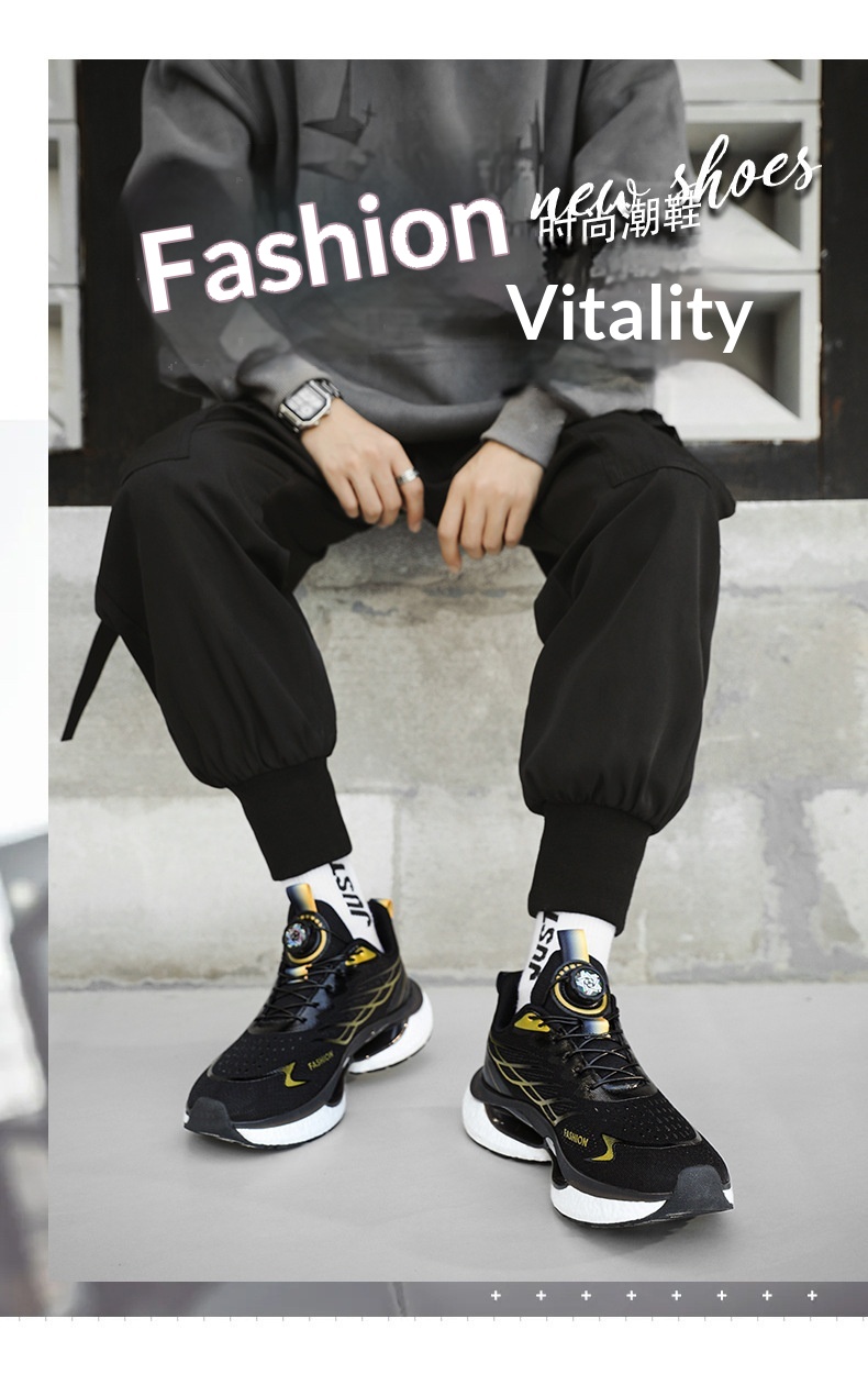 Zees 2024 Nuove scarpe da corsa con bottoni rotanti, estive, traspiranti, suola spessa, ammortizzanti, stile popcorn, da uomo_voghion.com