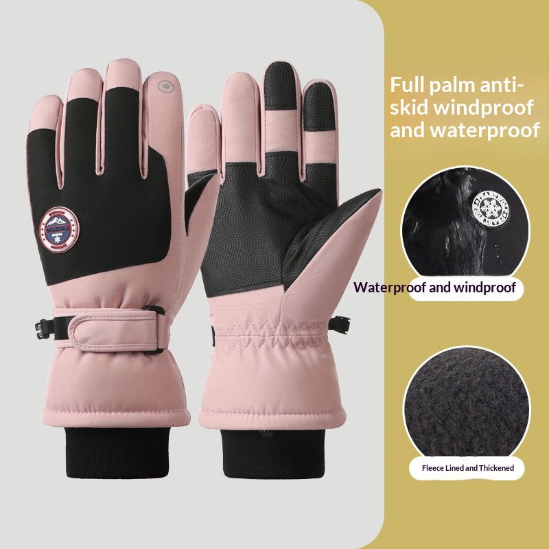 boy Boy Boy Cotton Touch Screen Men Winter Warm Women Riding Thickened Fleece Windproof Outdoor Motorcycle Ski Gloves_voghion.com