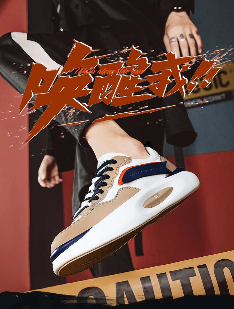 Tênis esportivo Zees de couro genuíno para casal, com sola grossa, branco, estilo casual e moderno, ideal para outono/inverno. Versátil e estiloso, perfeito para homens e mulheres._voghion.com