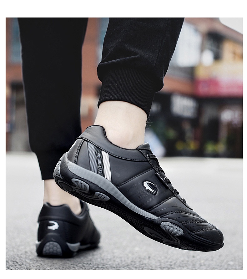 Zees Summer Casual Sports Men's Fashion Lightweight Breathable Golf White Shoes Large Size Rubber Sole Soft Leather Surface_voghion.com