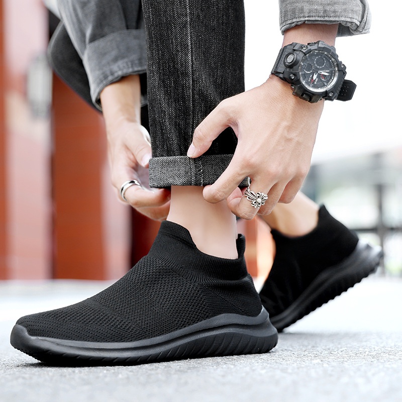 Calzini sportivi casual da uomo Zees Cross-Border Foreign Trade, foderati in pile, taglia 35-45, alla moda, grandi, per coppie, scarpe in maglia Lazy Fly_voghion.com