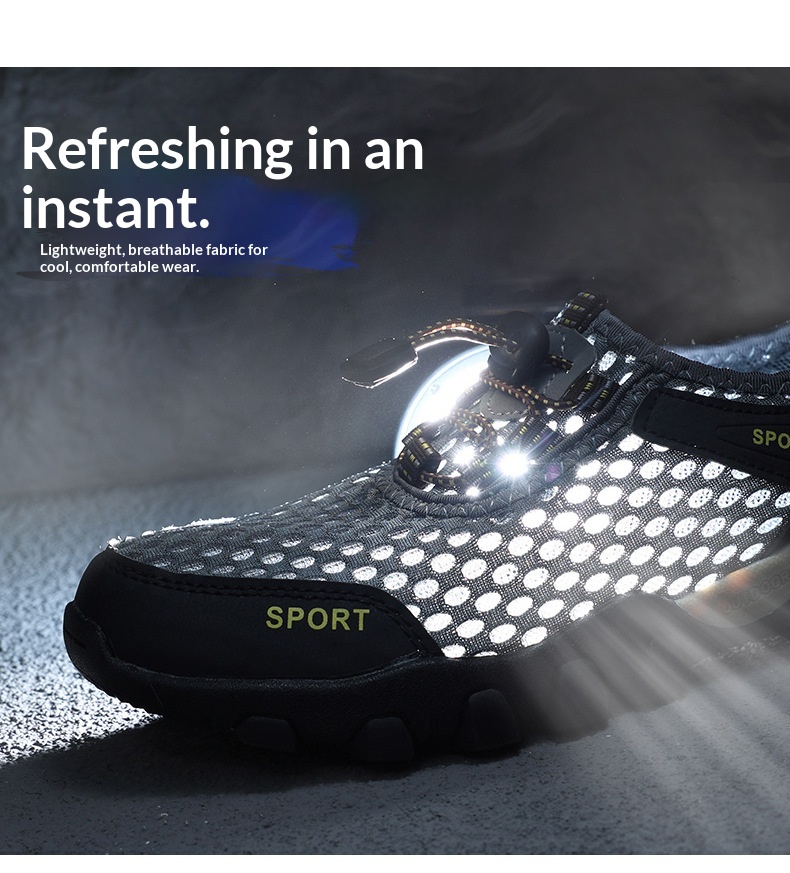 Zees Summer Breathable Men's Trekking Water Plus Size Shoes_voghion.com