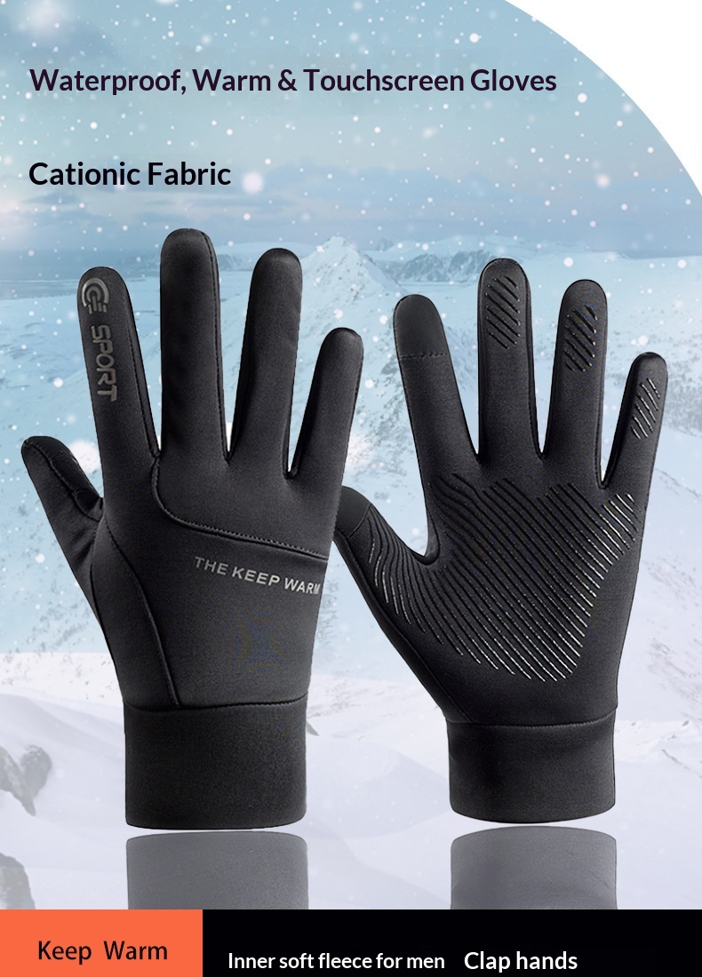 boy Boy Boy Outdoor Cycling Winter Warm Gloves Men Fleece Lined Windproof Adult Waterproof Sports Ski Touchscreen Women Wholesale_voghion.com