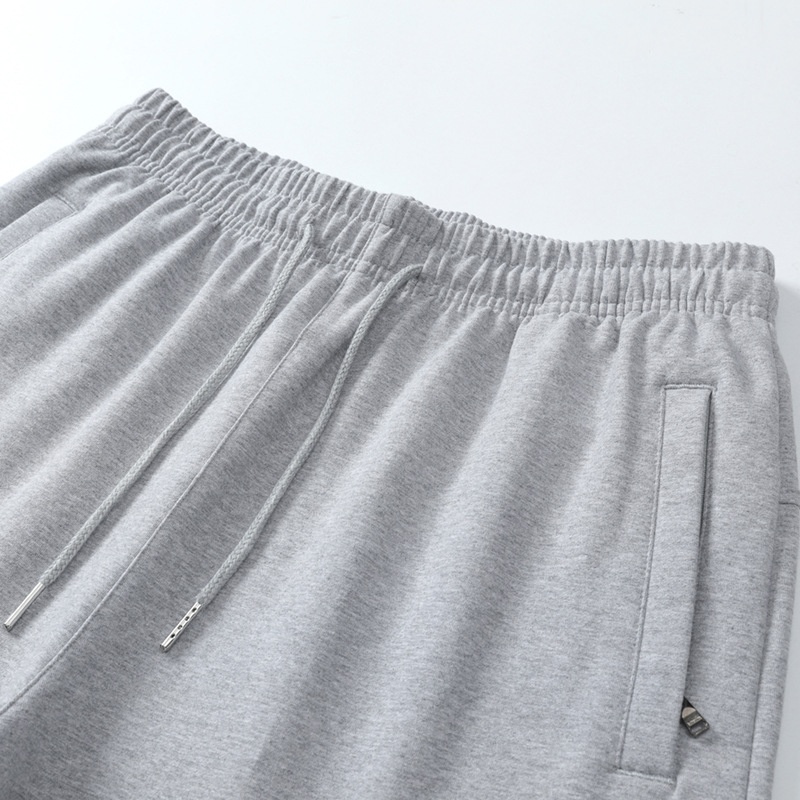 Pantaloni sportivi lunghi e dritti in maglia, casual, da uomo, taglie forti, in puro cotone, vestibilità ampia, primavera-autunno_voghion.com