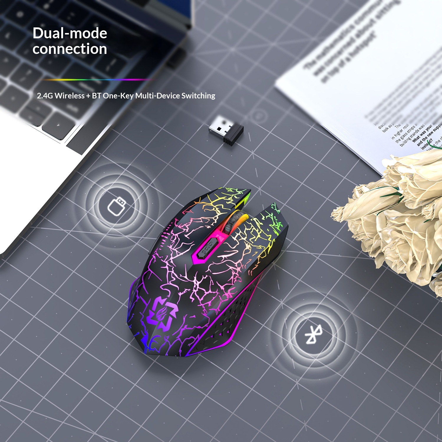 Digitex Digitex Wirlss Mous Charging Modl Silnt Blutooth 2.4g Offic Luminous Gaming E-sports Laptop Accssoris In Stock_voghion.com