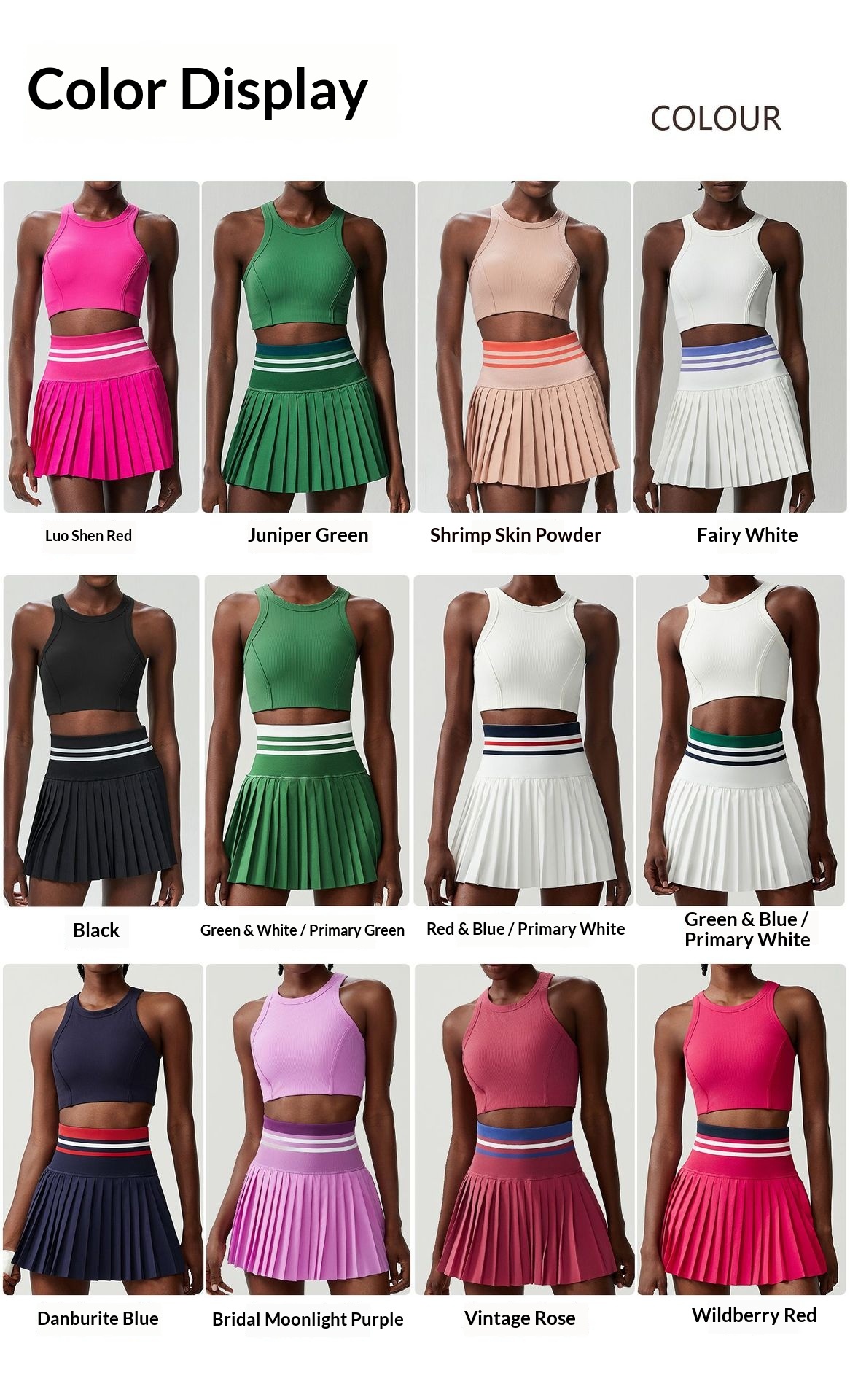 ChicShe ChicShe ChicShe Ensemble de vêtements de sport, fitness et yoga transfrontaliers pour femmes, grande taille, séchage rapide, deux pièces, badminton et tennis_voghion.com