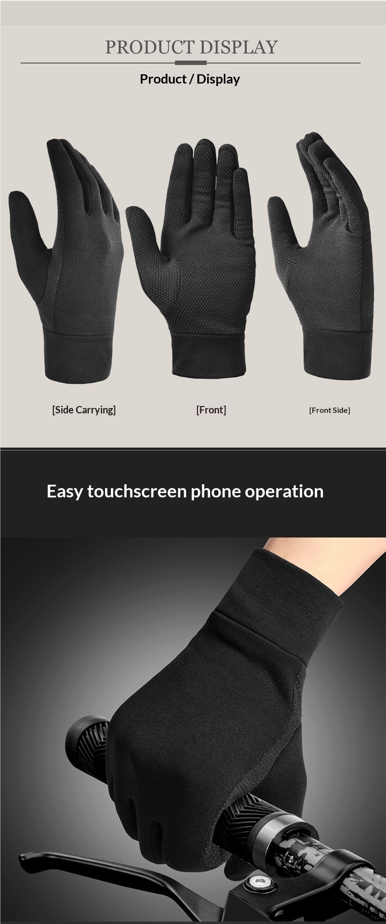 boy Boy Boy Bicycle Autumn Winter Warm Anti-Slip Mountain Bike Gloves Cycling Touchscreen Long Finger Men_voghion.com