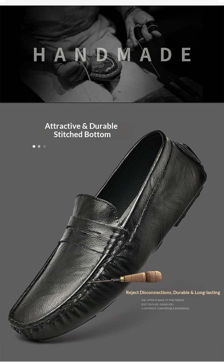 Voyage Voyage 2024 New Fashion British Style Men's Loafers Trendy Lightweight Casual Leather Versatile Slip-On Shoes_voghion.com