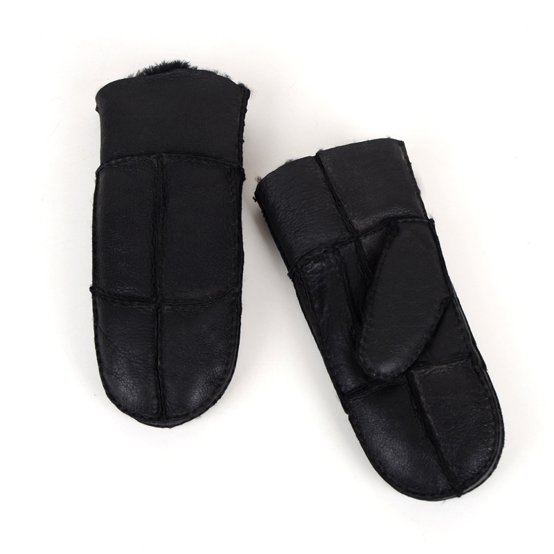 Guanti da ciclismo in pelle di pecora spessa e calda, da uomo, invernali, con dita intere, all'ingrosso_voghion.com