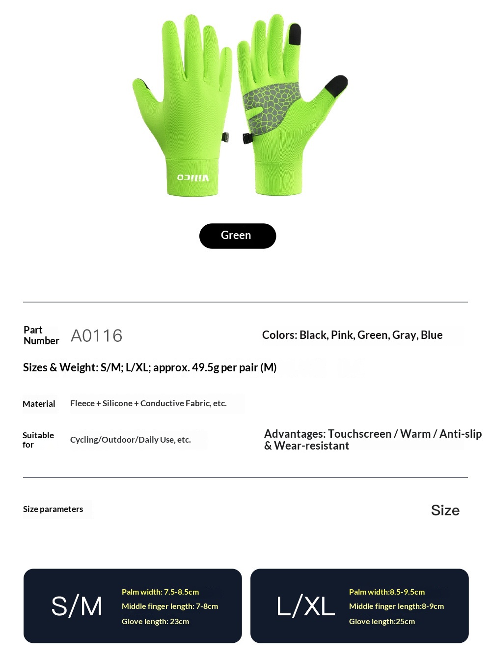 Guanti da corsa sottili autunno inverno da uomo, caldi, antiscivolo, in maglia, con touch screen, per ciclismo e donna_voghion.com