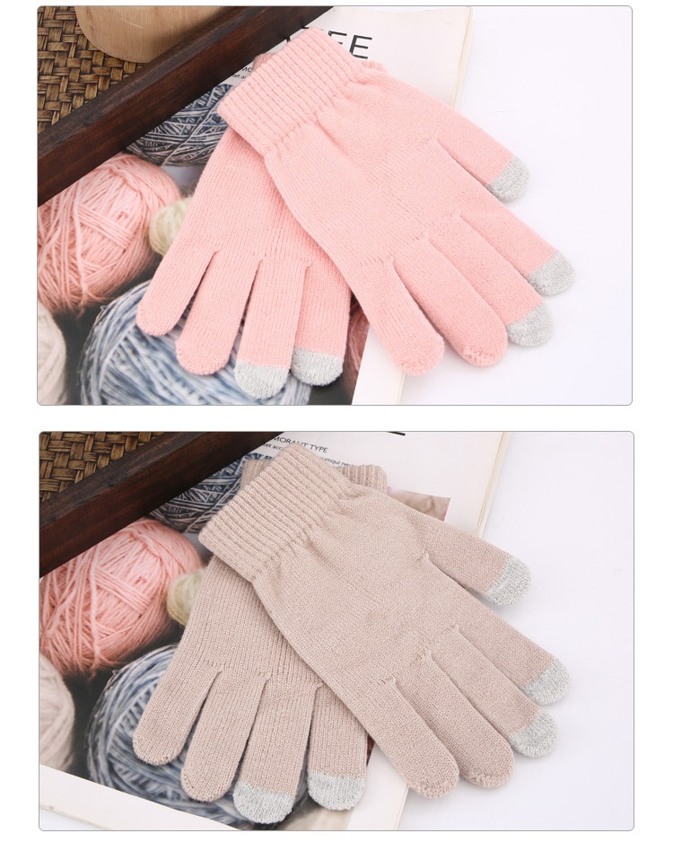 Guanti touchscreen in lana Boy Boy per uomo e donna, manicotti caldi per ciclismo e guida a cinque dita, pile spesso_voghion.com