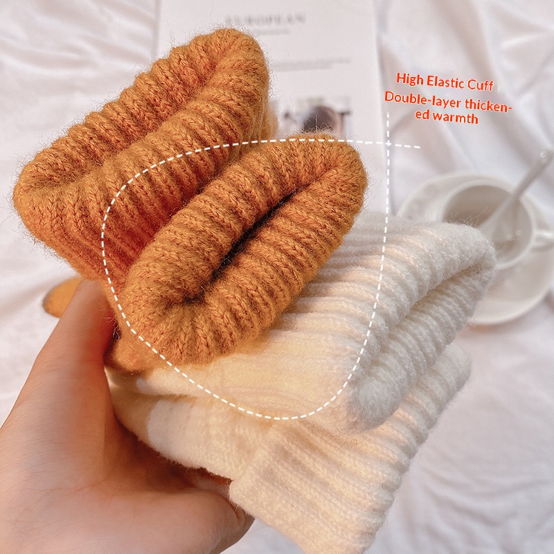 boy Boy Boy Warm Gloves For Women 2023 Autumn Winter New Thickened Fleece Cold-Proof Flip Cover Knitted Men Touchscreen_voghion.com