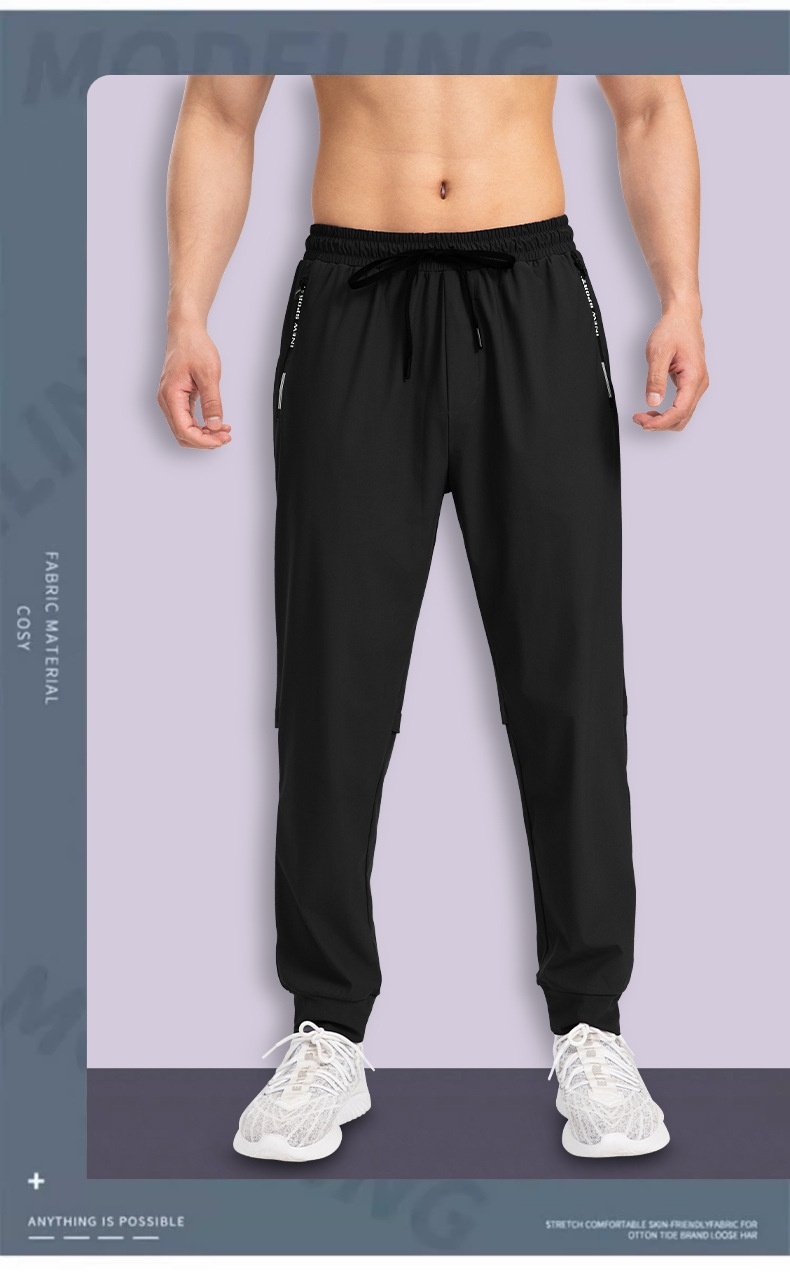 ragazzo 2025 Nuovo Ice Silk Uomo Sottile Casual Traspirante Elastico Sportivo Estate Pantaloni da jogging larghi Pantaloni lunghi ad asciugatura rapida_voghion.com