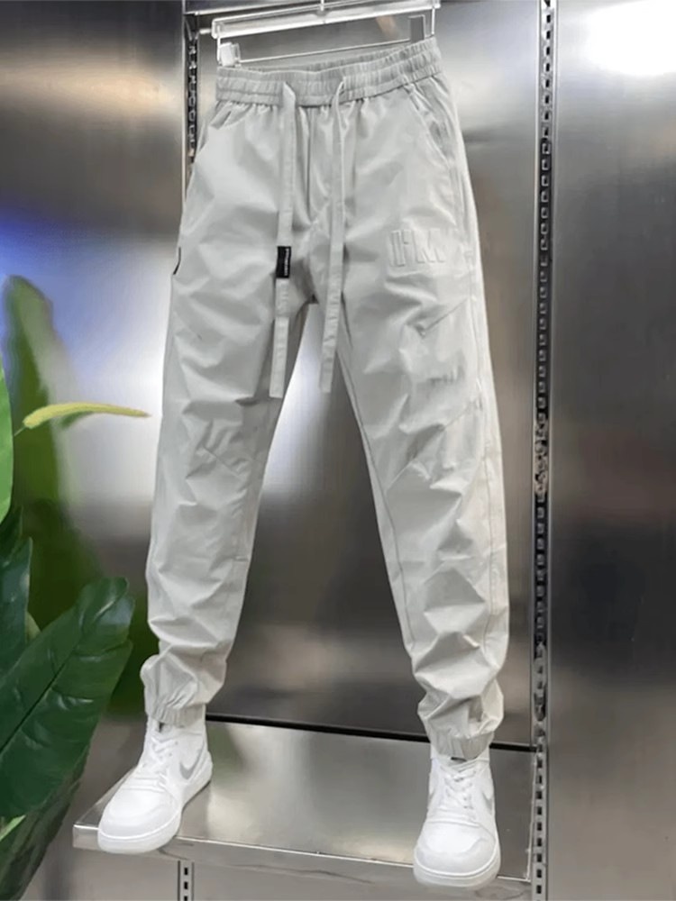 boy Spring And Autumn New Letter Embroidered Cargo Men's Casual Fashion Long Pants Versatile Comfortable Jogger Sweatpants_voghion.com