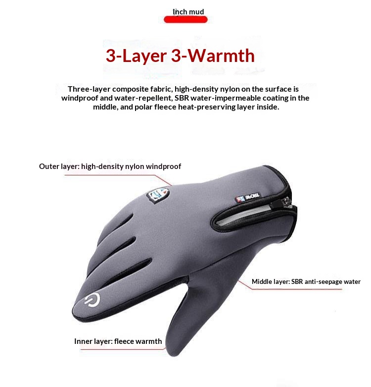 Guanti da ciclismo invernali da uomo, touchscreen, caldi, in pile, antivento, per sci, equitazione, all'aperto, fornitura di fabbrica_voghion.com