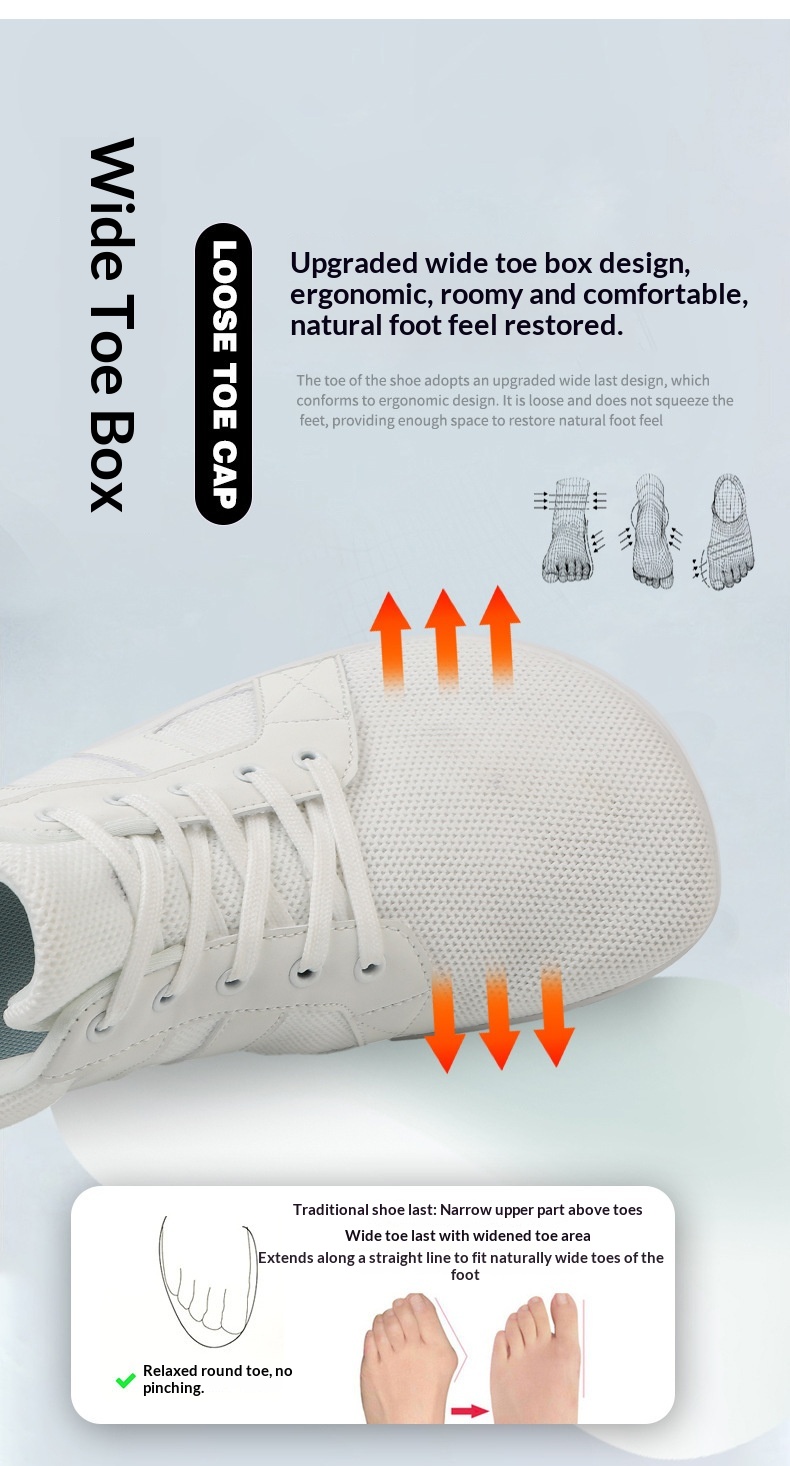 Zees Wide Toe Spring New Men And Women Comfortable Walking Breathable Soft Sole Couple Fly Knit Flat Foot Casual Sports Shoes_voghion.com