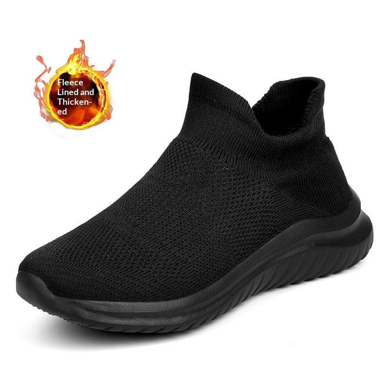 Calzini sportivi casual da uomo Zees Cross-Border Foreign Trade, foderati in pile, taglia 35-45, alla moda, grandi, per coppie, scarpe in maglia Lazy Fly_voghion.com