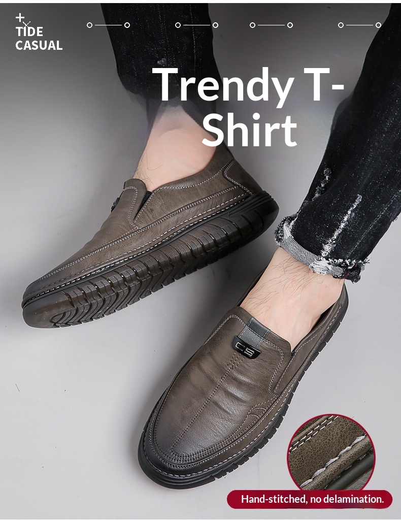 Voyage Voyage New Leather Cowhide Business Loafers Casual Men's Soft Sole Non-Slip Lazy Shoes_voghion.com