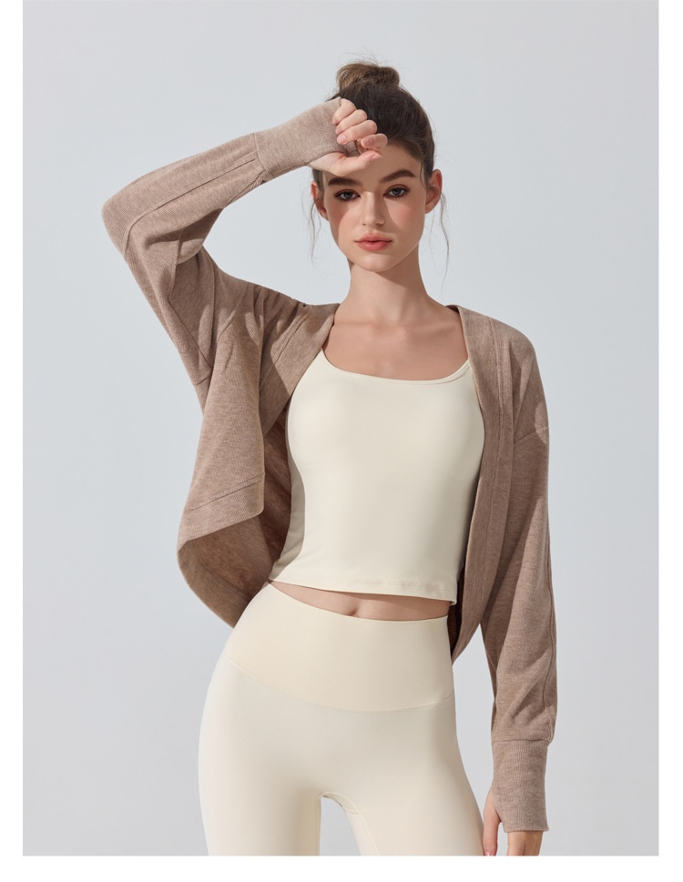 ChicShe Europäisches und amerikanisches Cross-Border Langarm-Cover-Up Hautfreundliches Atmungsaktives Pilates Fitness Yoga Top Herbst Winter_voghion.com