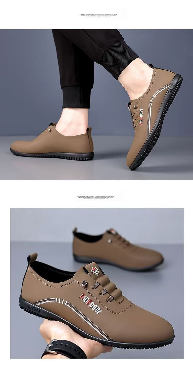 Voyage Voyage Men's Leather British Style Breathable Soft Sole Casual Flat Slip-On Lazy Shoes Trendy Loafers_voghion.com