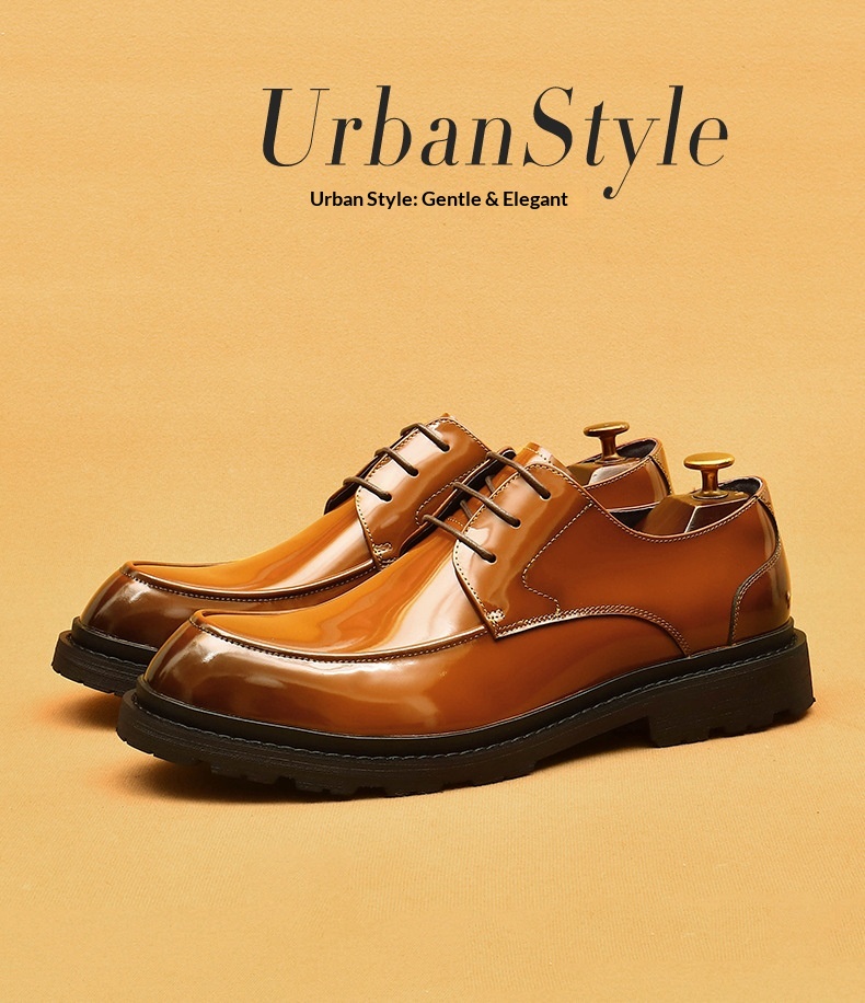 Voyage Voyage Cross-Border Men's Genuine Formal British Derby Patent Leather Glossy Business Shoes_voghion.com