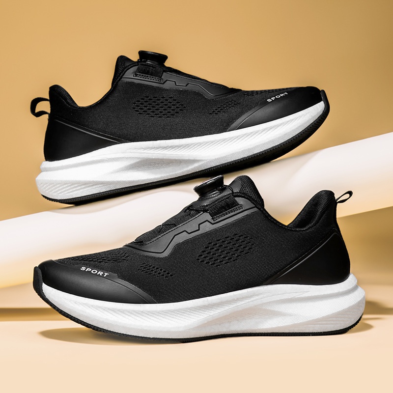 Zees 2025 Neue schwarze Herren-Zehenkappen-Sneaker, Schuhe mit breitem Leisten, weiche Sohle für Herren_voghion.com